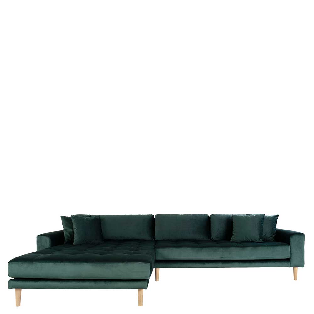 290x76x170 Samt Ecksofa im Skandi Design - Bonisa