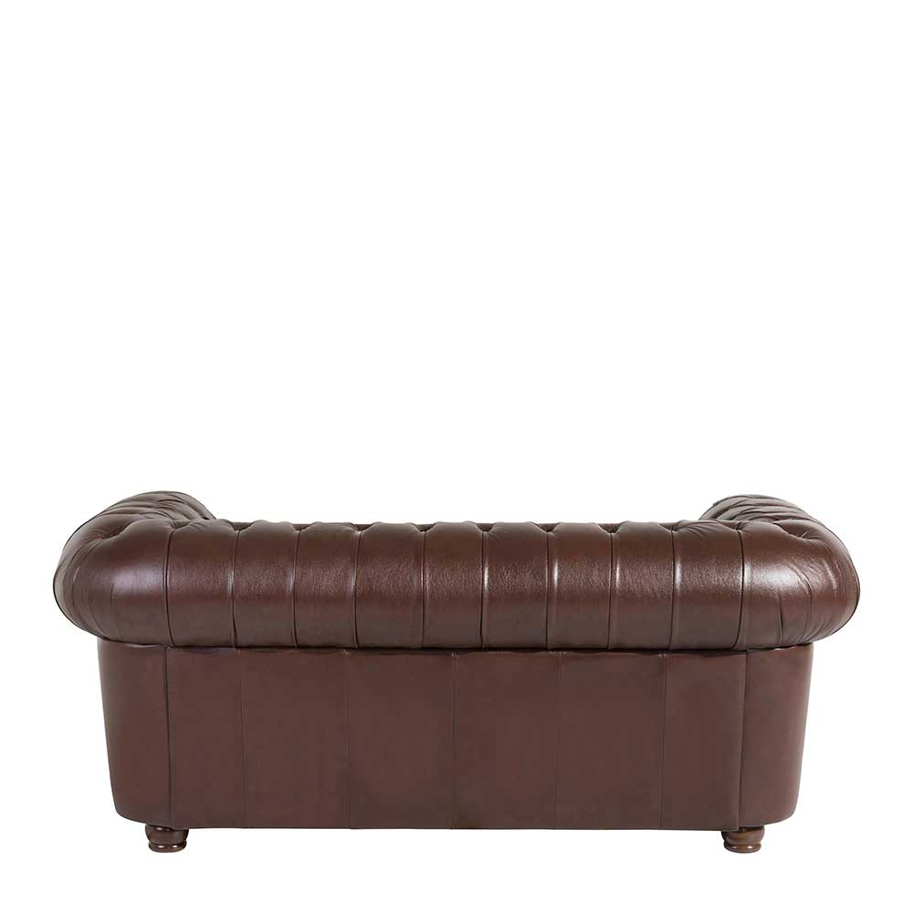 Chesterfield Sofa in Braun Wischleder - Cementa