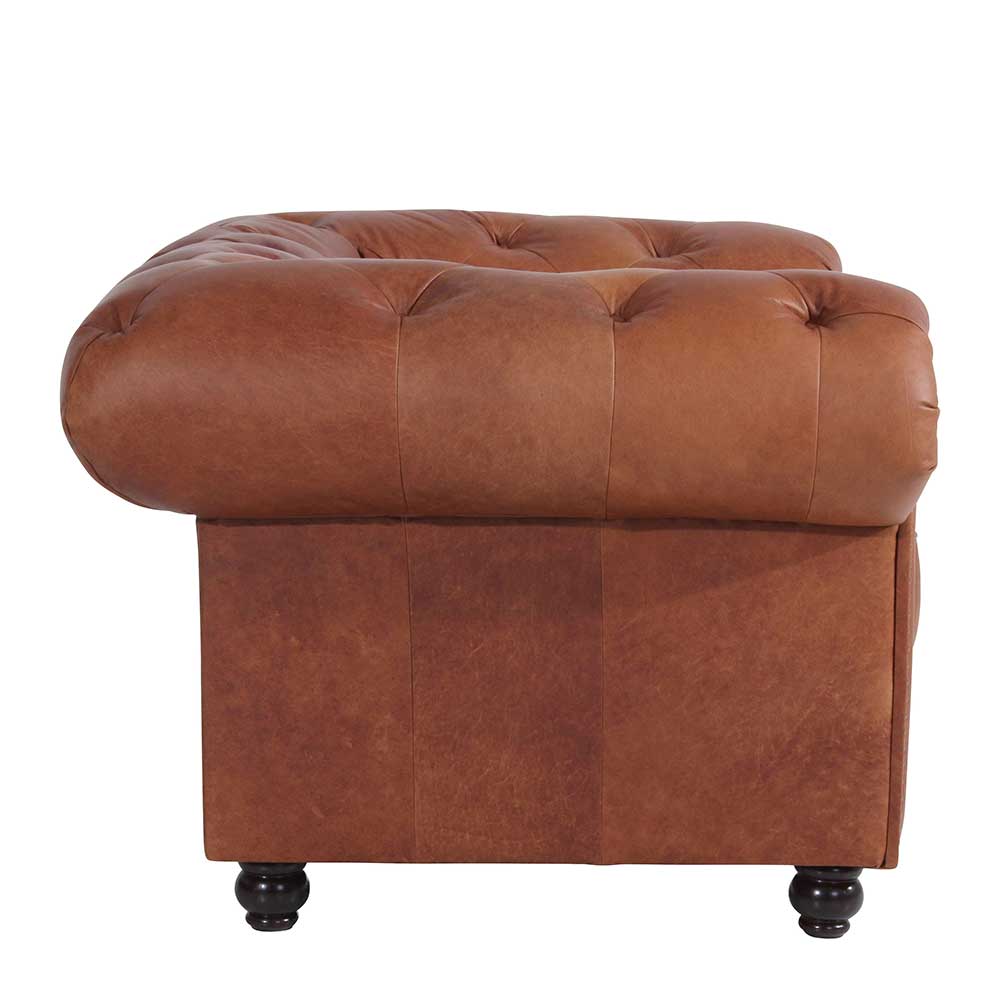 Chesterfield Ledersessel in Cognac Braun - Ultima