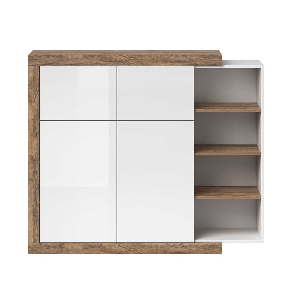 Design Highboard mit 2 Klappen & 2 Türen - Milvara