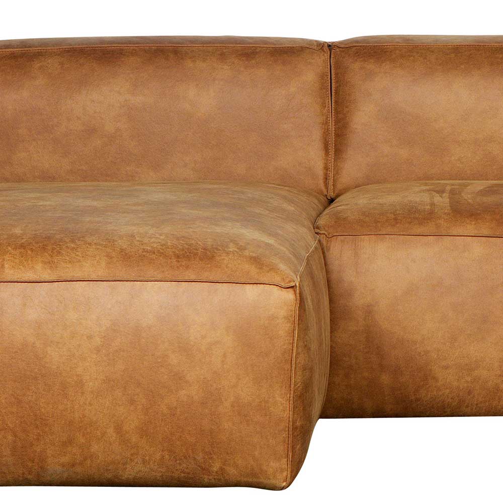 Braunes Ecksofa aus Leder recycelt Robert 305cm breit