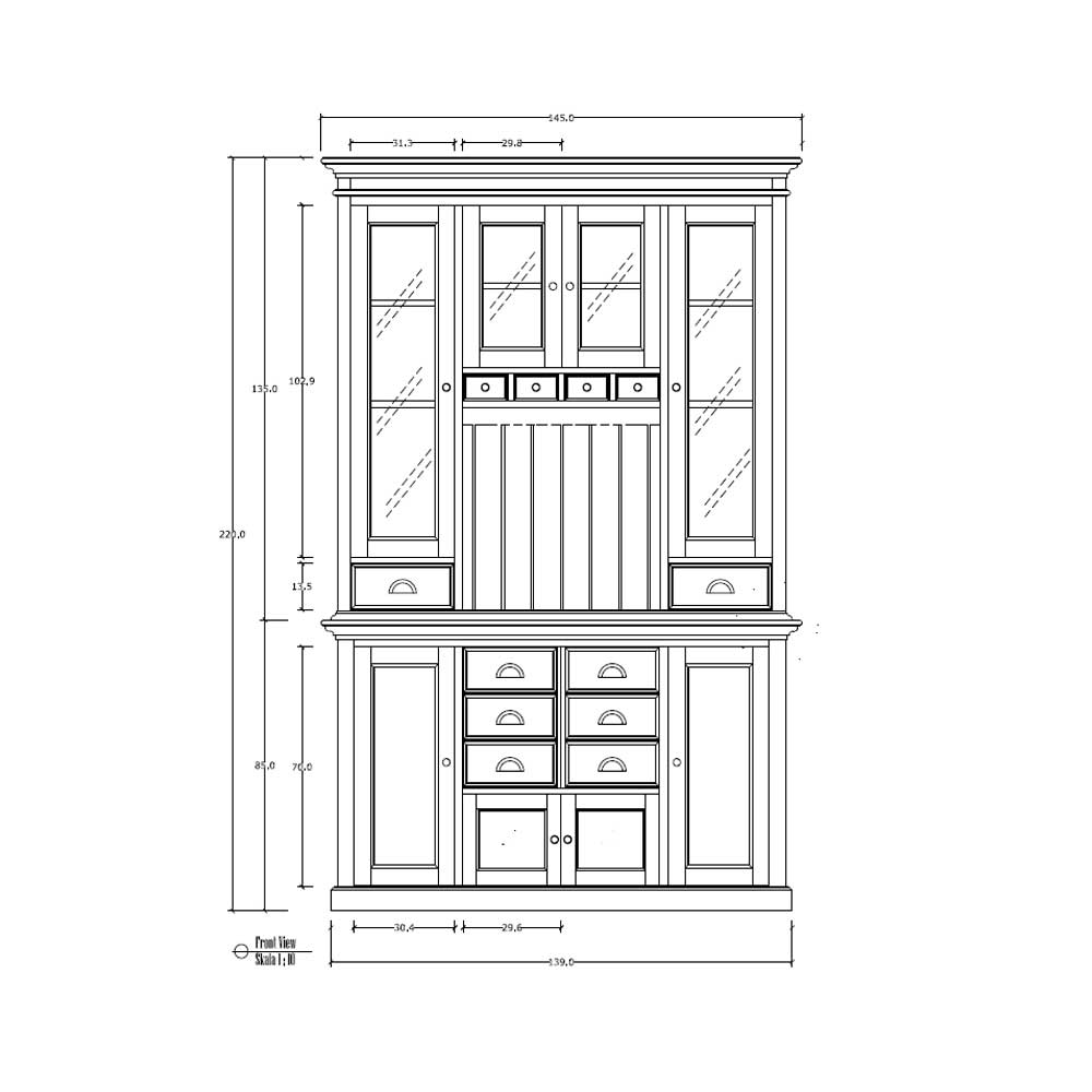 Funktioneller Buffetschrank in Weiß Venzeno Landhaus