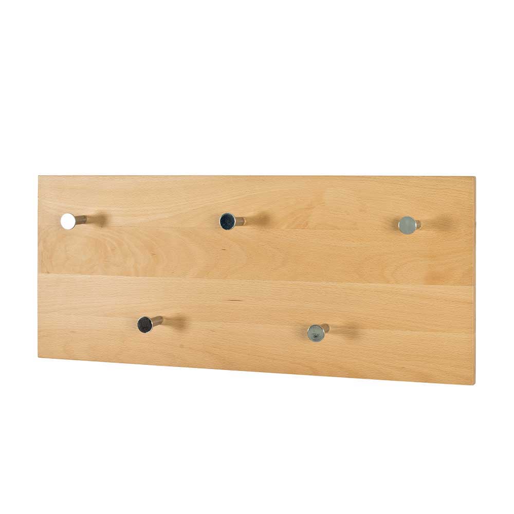 Wandgarderobe mit 5 Haken Loove aus Buchenholz