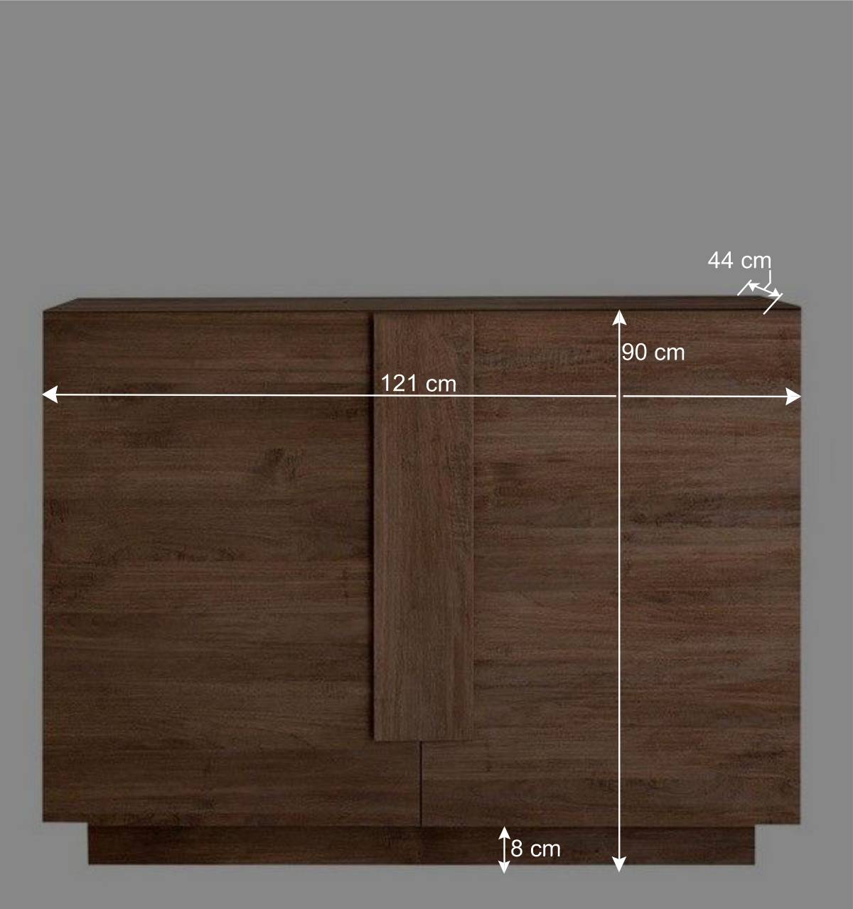 121x90x44 Kommode in Holzoptik mit Doppeltür - Basento