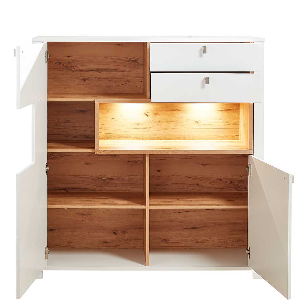 132x138x41 Highboard mit beleuchtetem Fach - Connassa