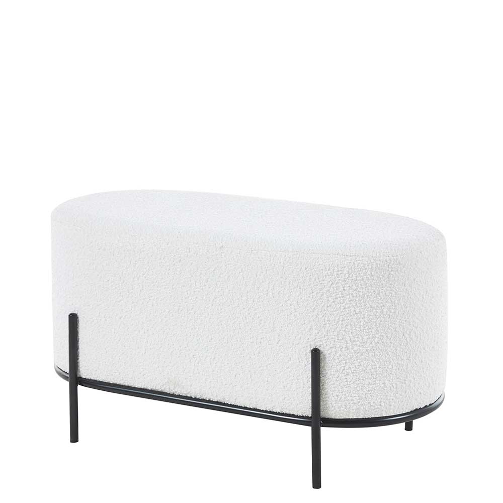 Gepolsterter Hocker in Oval mit Boucle Bezug - Cady