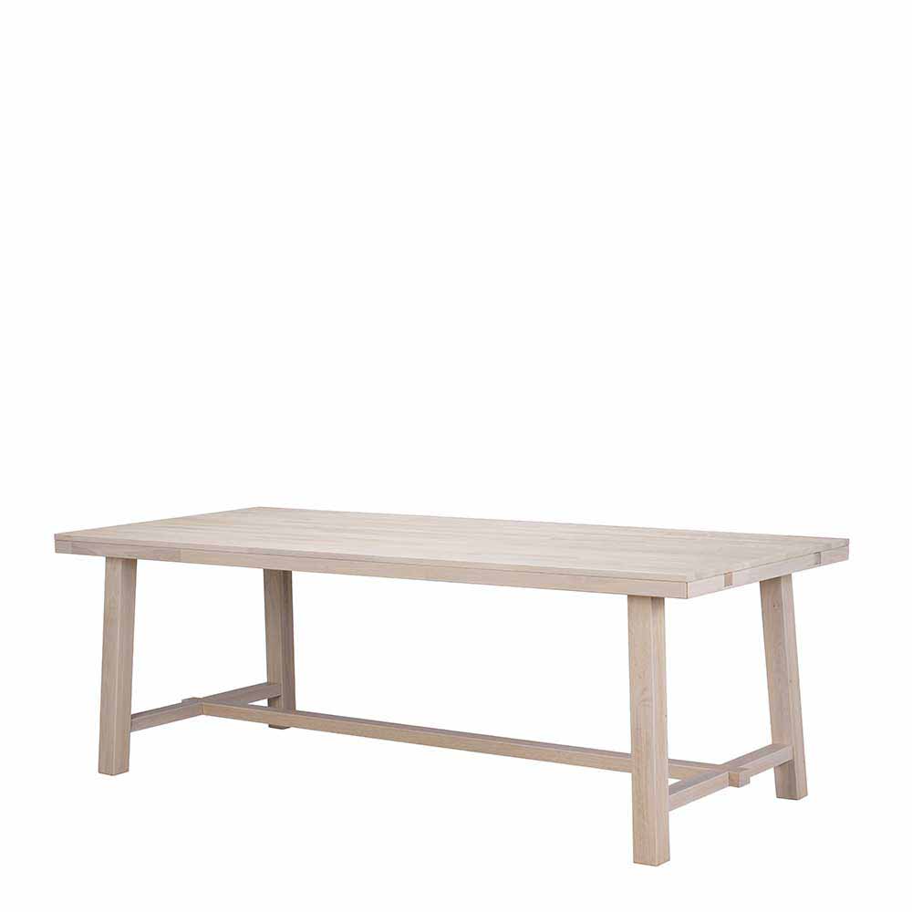 Massivholz Designer Tisch in White Wash - Dioca