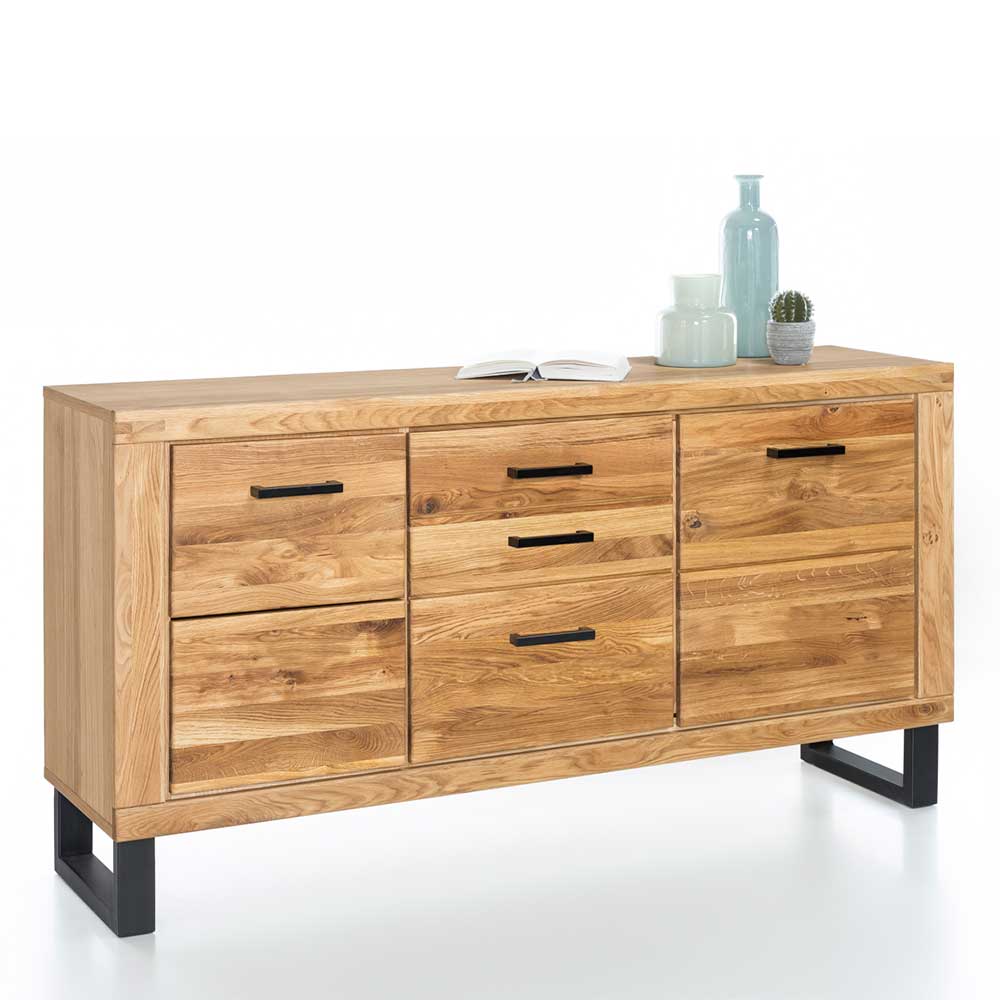 158cm Design Sideboard in Wildeiche teilmassiv - Arello