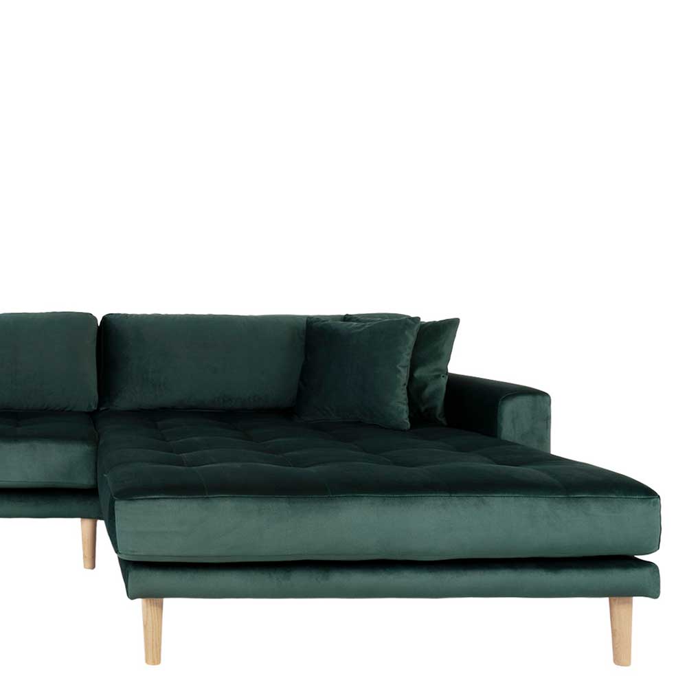 290x76x170 Samt Ecksofa im Skandi Design - Bonisa