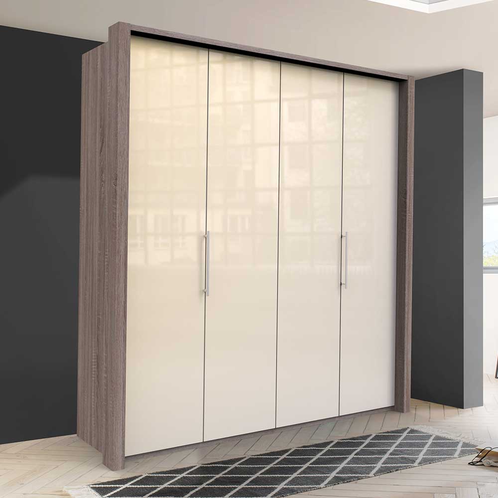 2-türiger Falttürenschrank in Creme Glas - Vergil