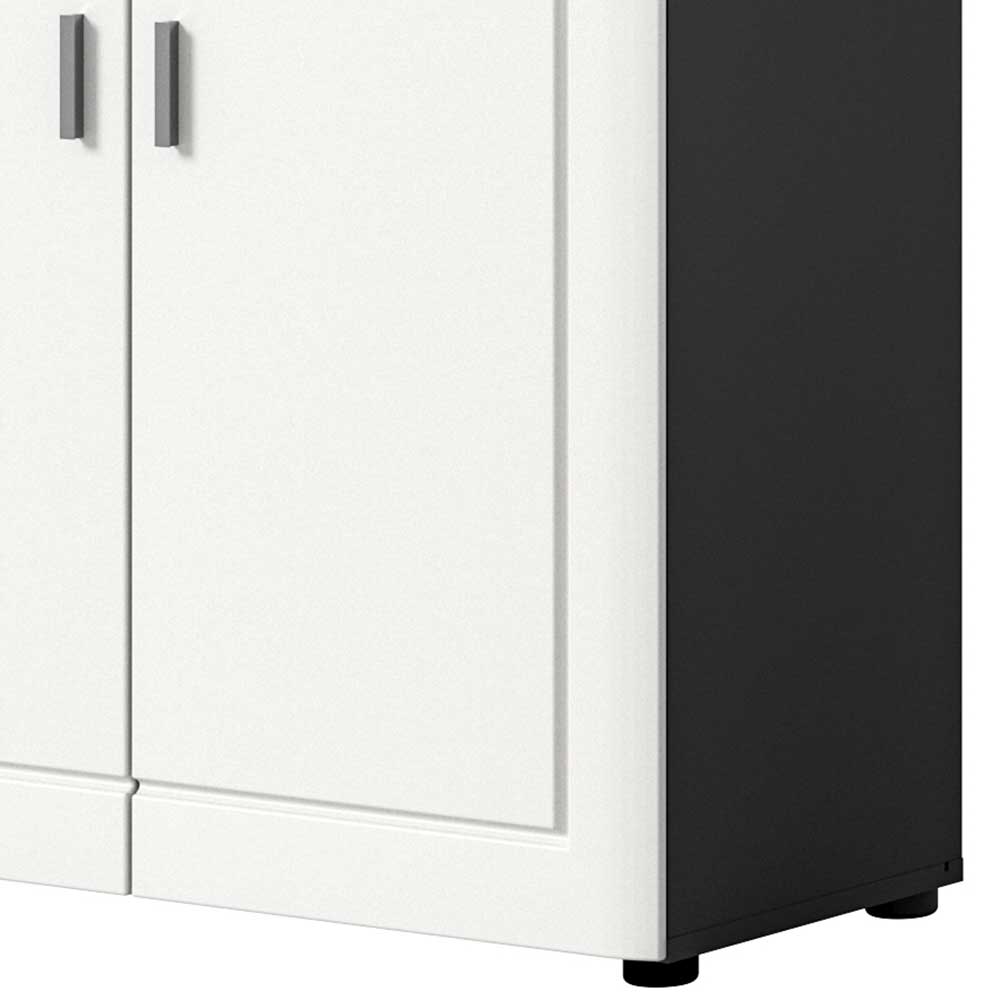 4-türiges Highboard in Weiß und Grau - Ungaran