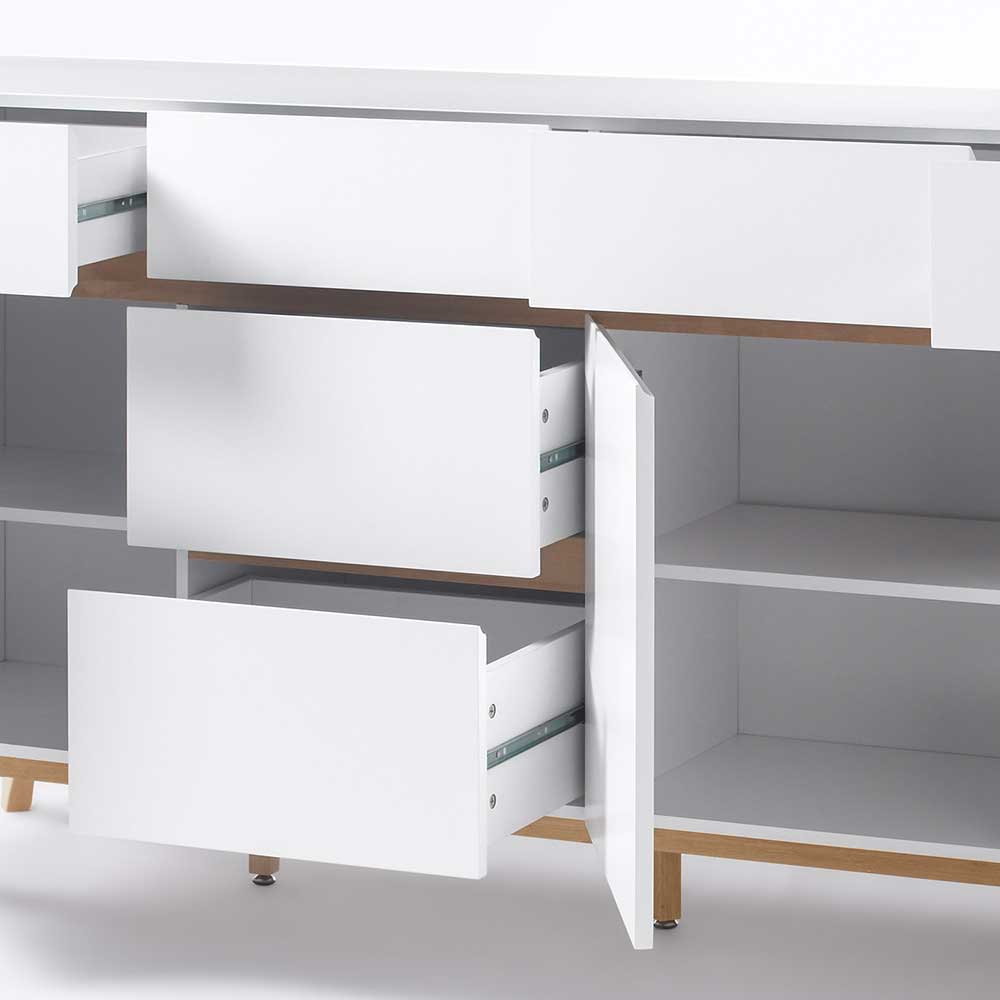 Weißes Sideboard Maiky mit Griffmulden