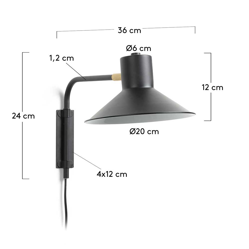 Hängende Lampe aus Metall in Schwarz - Resceta