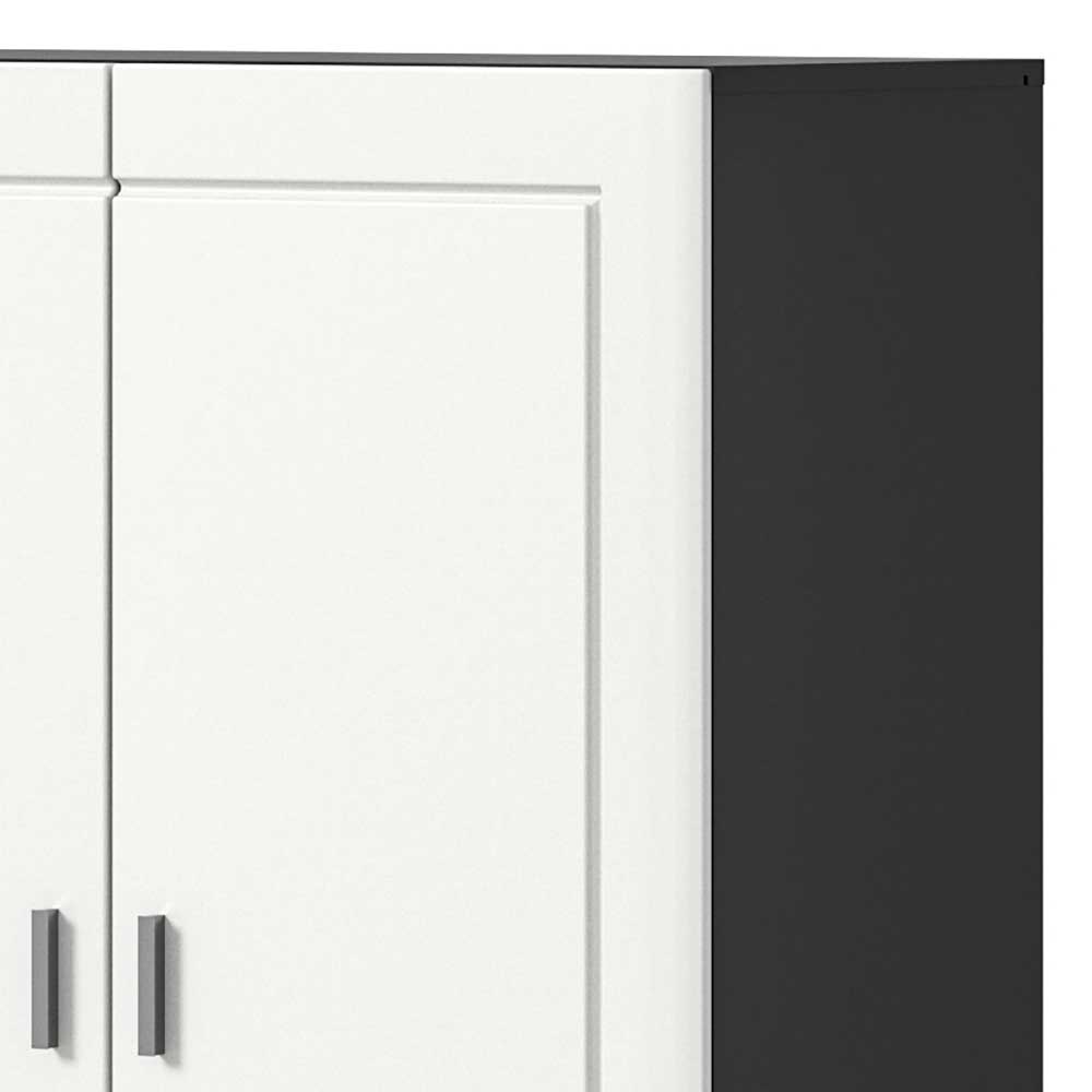 4-türiges Highboard in Weiß und Grau - Ungaran