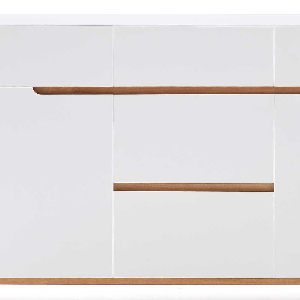 Weißes Sideboard Maiky mit Griffmulden