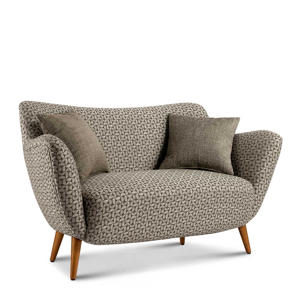 Zweisitzer Designsofa in Beige Braun gemustert - Regiovs