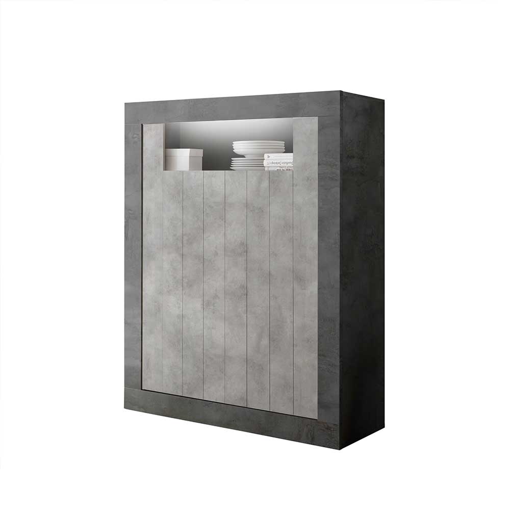 110x144x43 Highboard in Beton Grau Dekor - Beverli