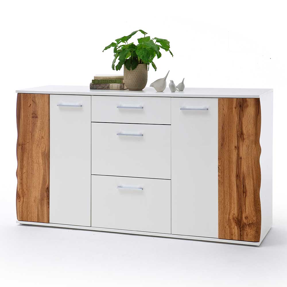 154x86x44 Hochglanz-Sideboard in Weiß - Sadassa