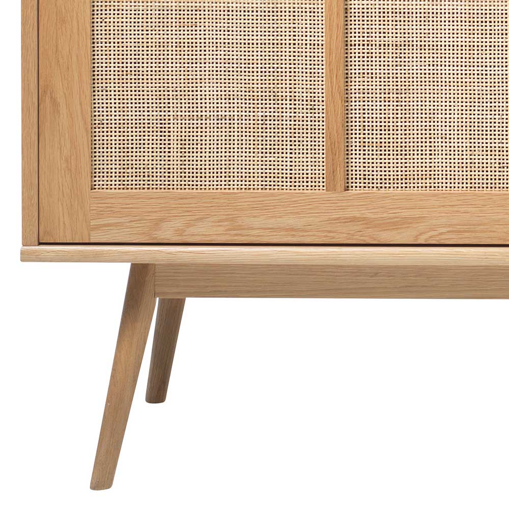 Sideboard mit Schiebetüren Rattan Geflecht Front - Saltenas