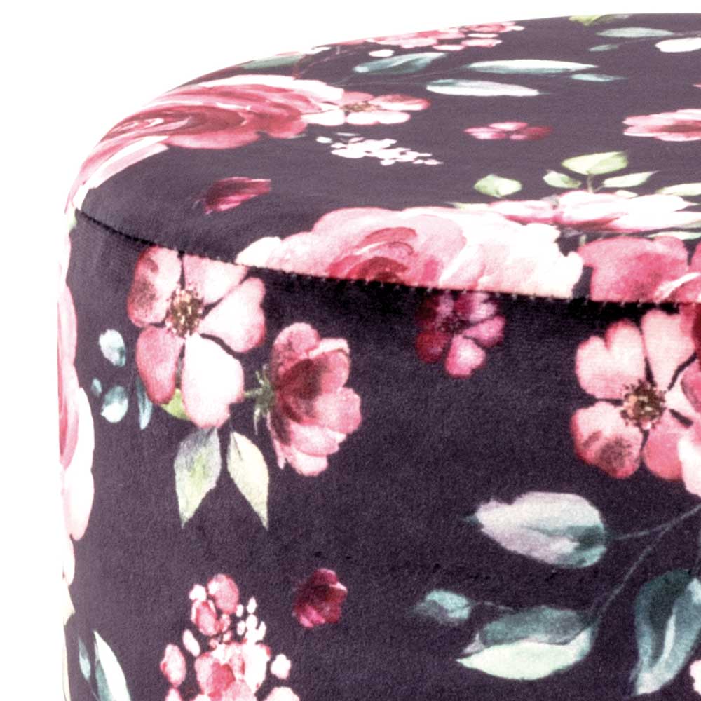 Hocker mit Samt Rosen Motiv - Henrics