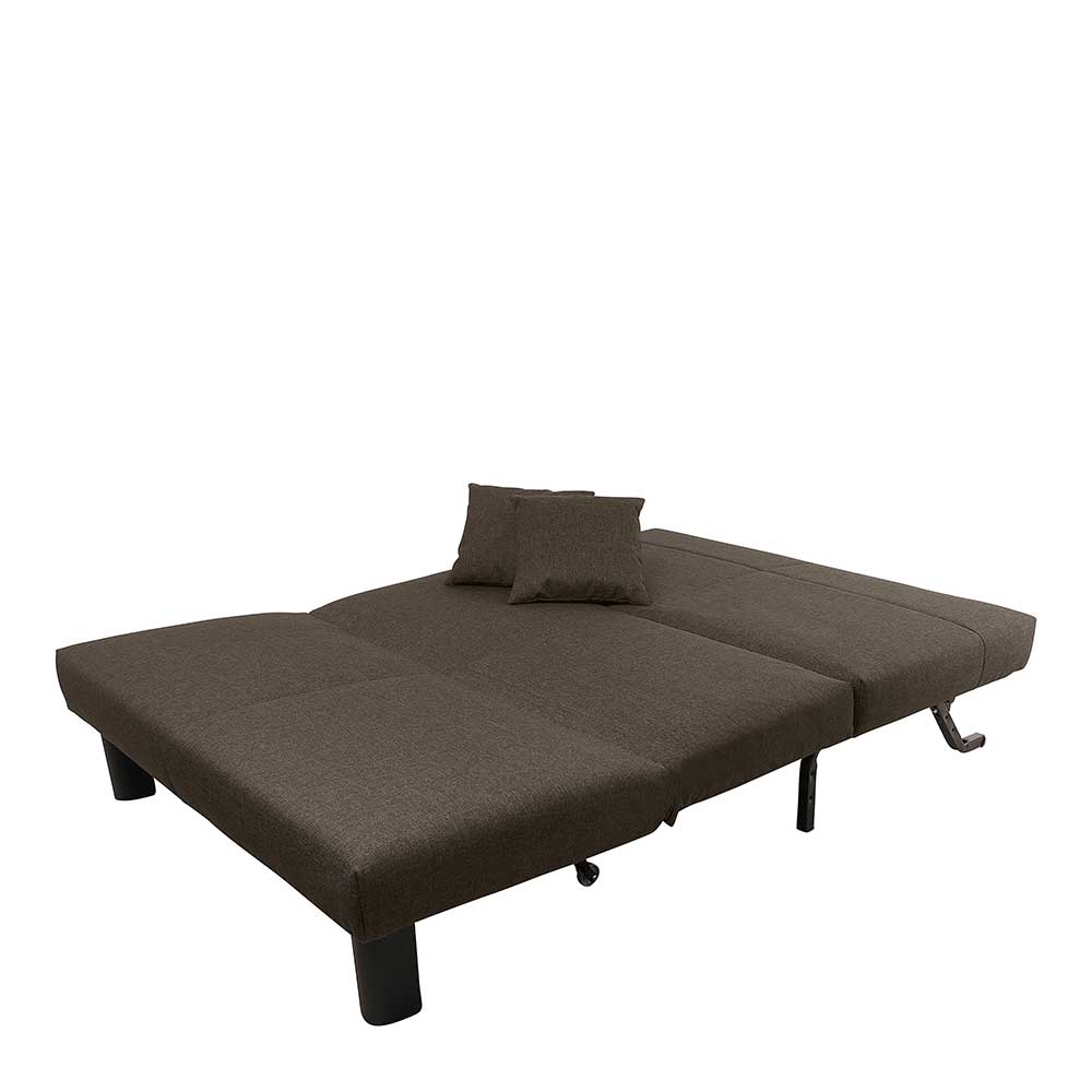 Sofa mit Bettfunktion in Braun mit Schwarz - Amor