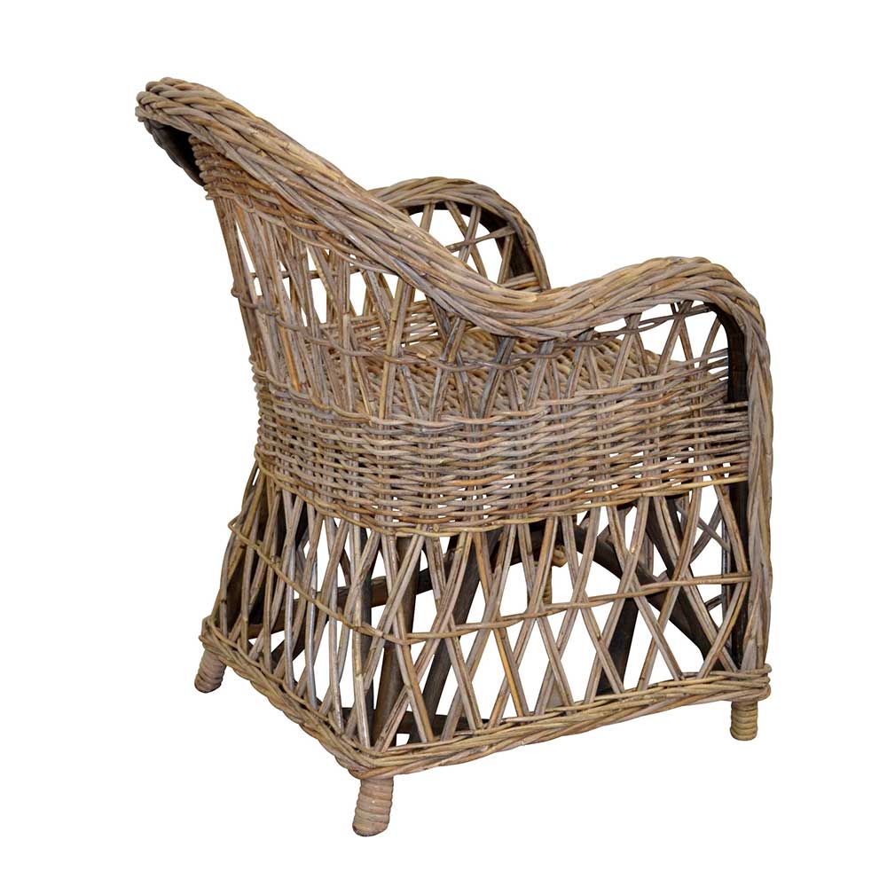 Country Style Rattansessel in Grey Wash - Lazium