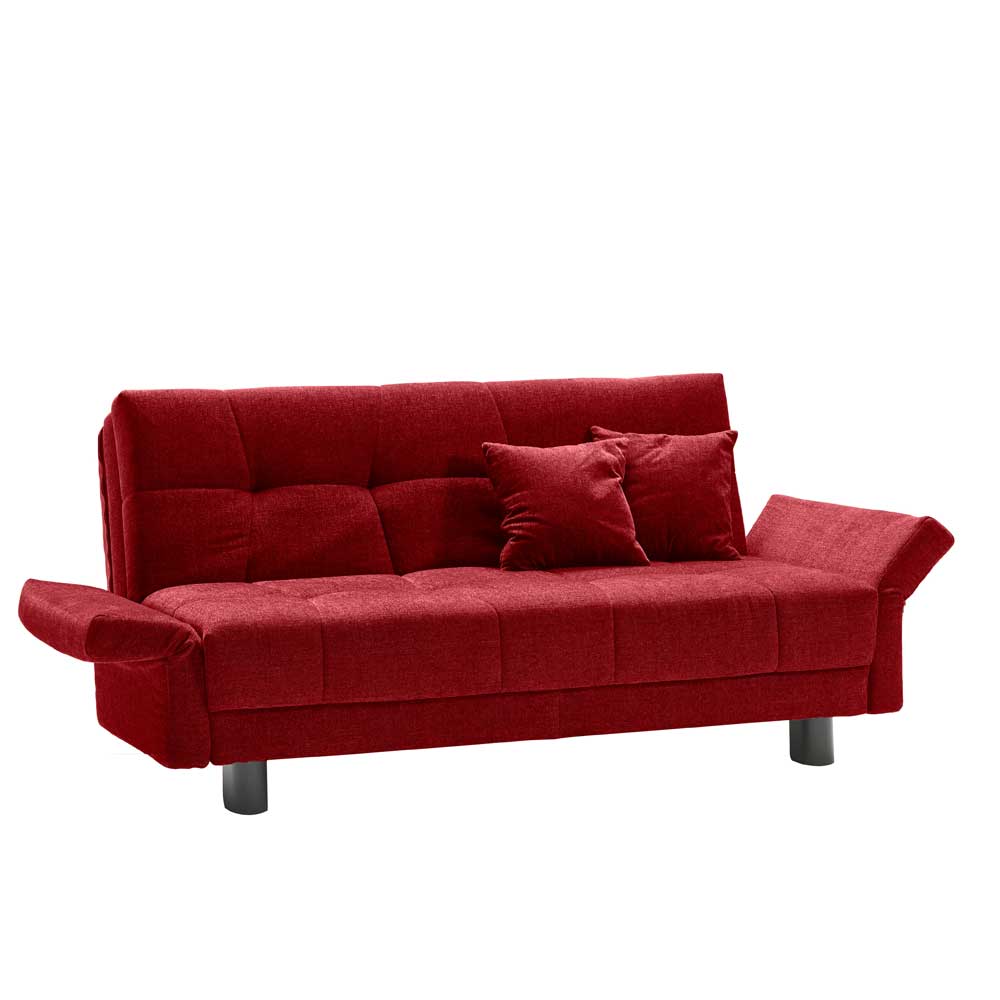 Rotes Schlafsofa mit Flachgewebe Bezug - Singuaro