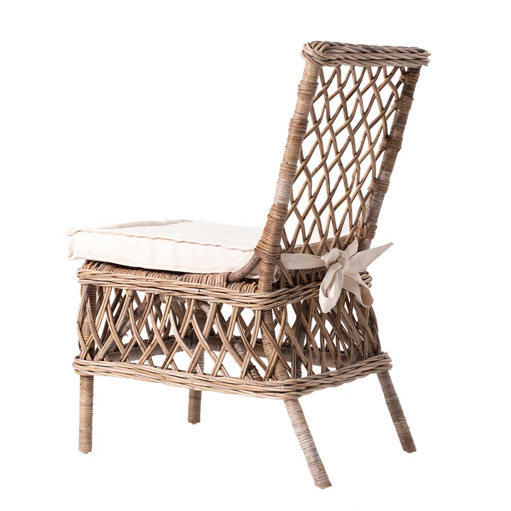 Rattan Geflecht Stuhl in Braun - Spondica (2er Set)