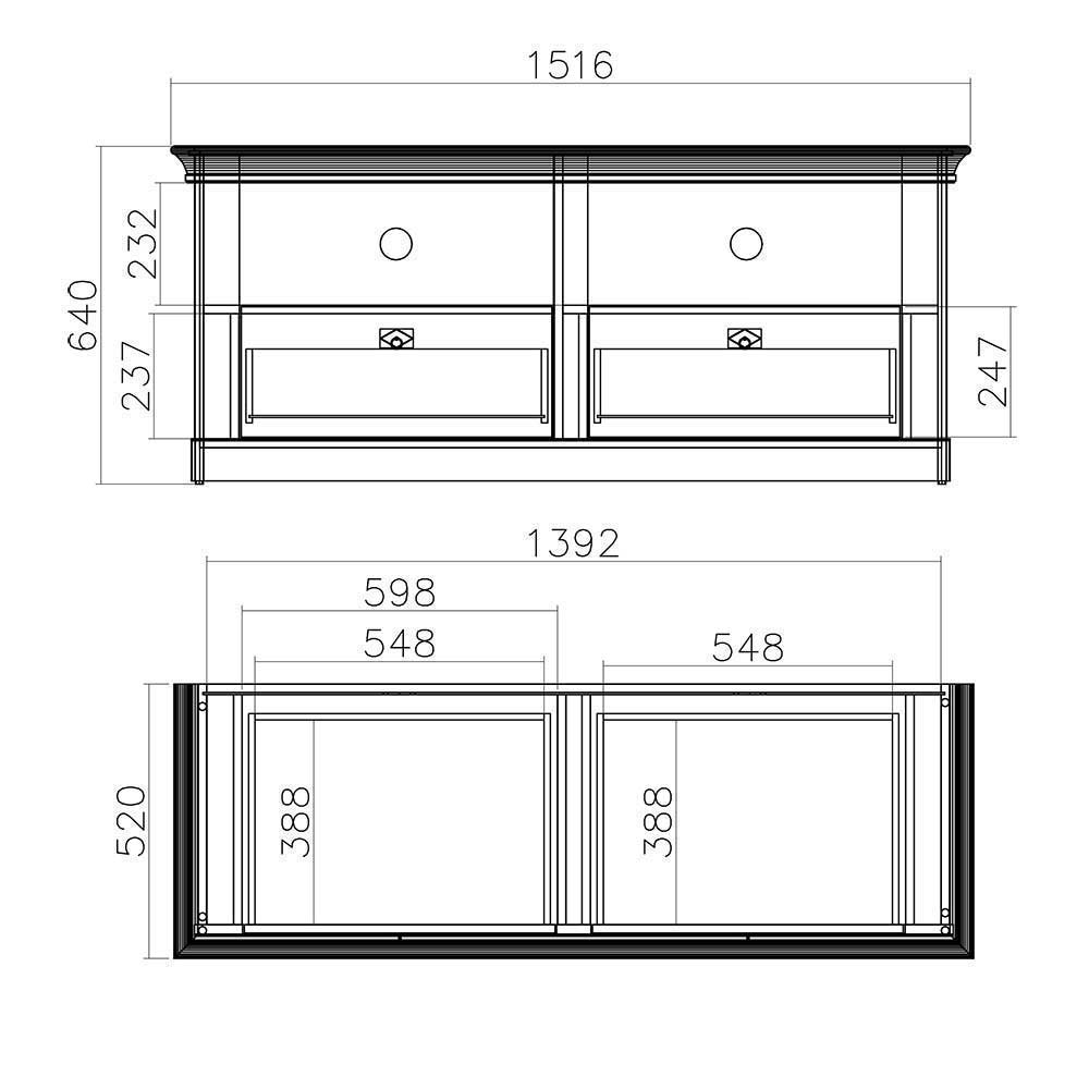 Country Style TV Wand Kombi - Diatara (vierteilig)