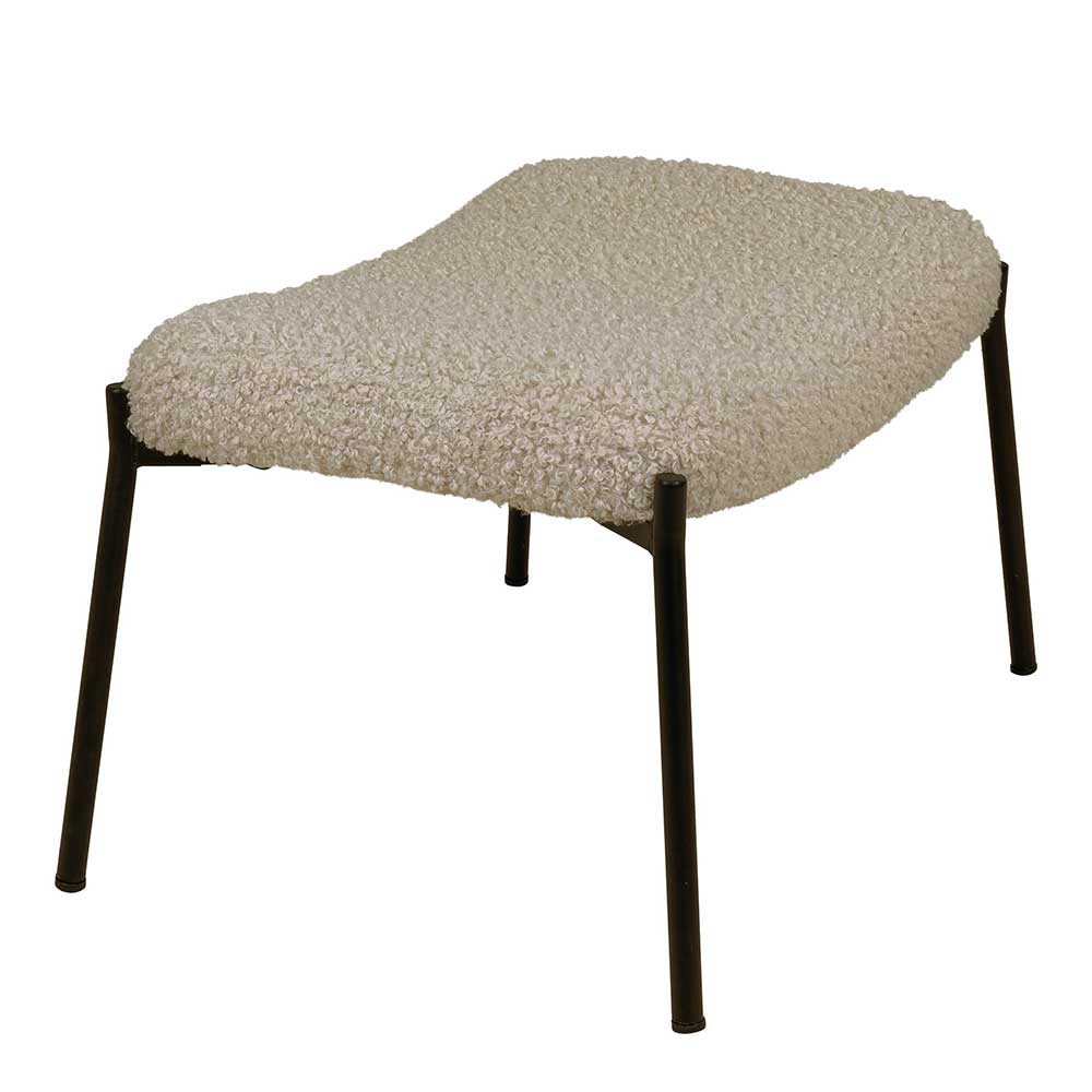 61x41x37 Hocker mit Plüschsitz in Beige - Nivata