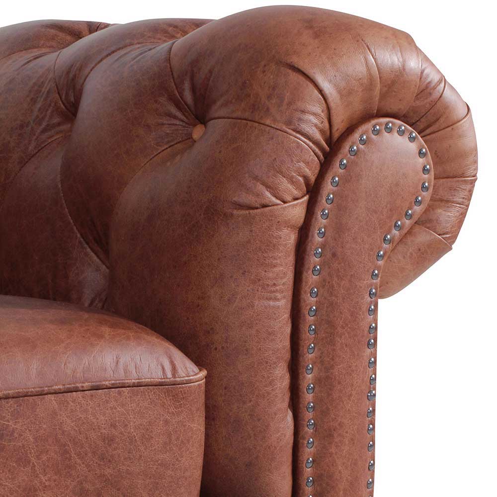 Chesterfield Ledersofa in Cognac Braun - Ultima