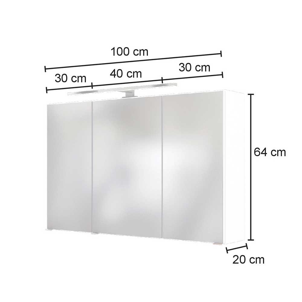 LED Licht Spiegelschrank mit 3D Effekt - Athrin