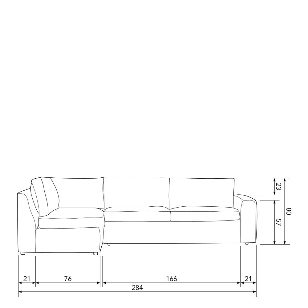 Dreisitzer L-Sofa in Graugrün - Matthew