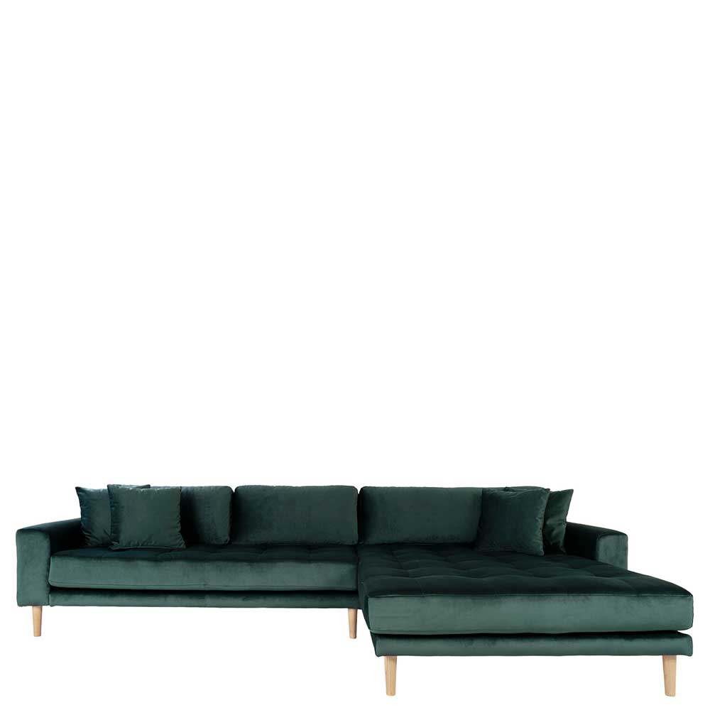 290x76x170 Samt Ecksofa im Skandi Design - Bonisa