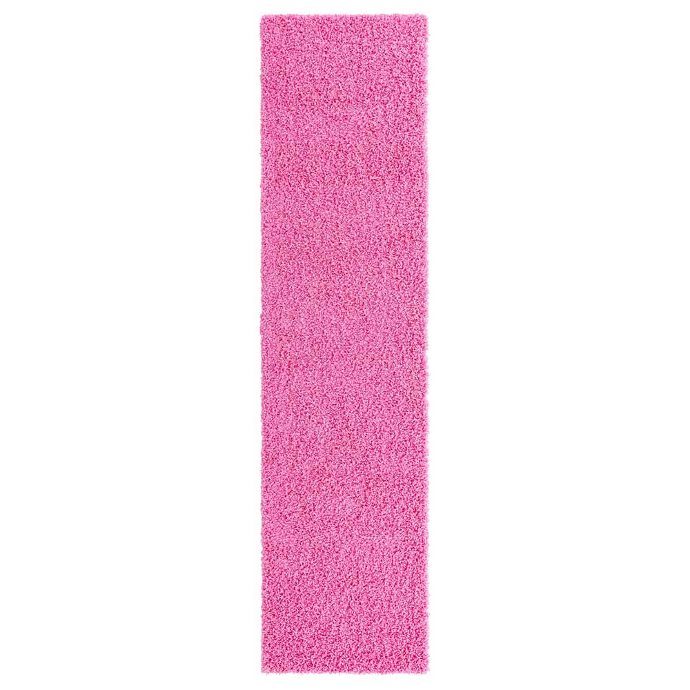 Hochflor Läufer oder Teppich in Pink - Siela