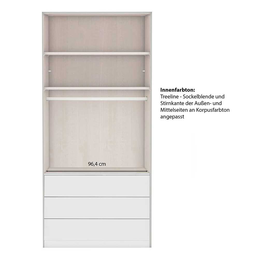 Graugrüner Kombi-Kleiderschrank 100 cm breit - Rajavo