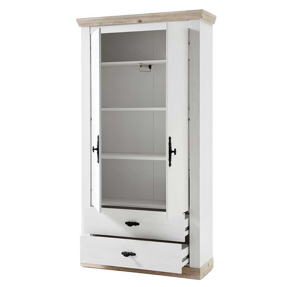 Country Garderoben Set mit Schrank - Nedita (dreiteilig)