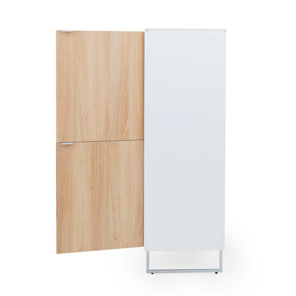 Wohnzimmer Highboard in Eiche & Weiß - Lysdanu