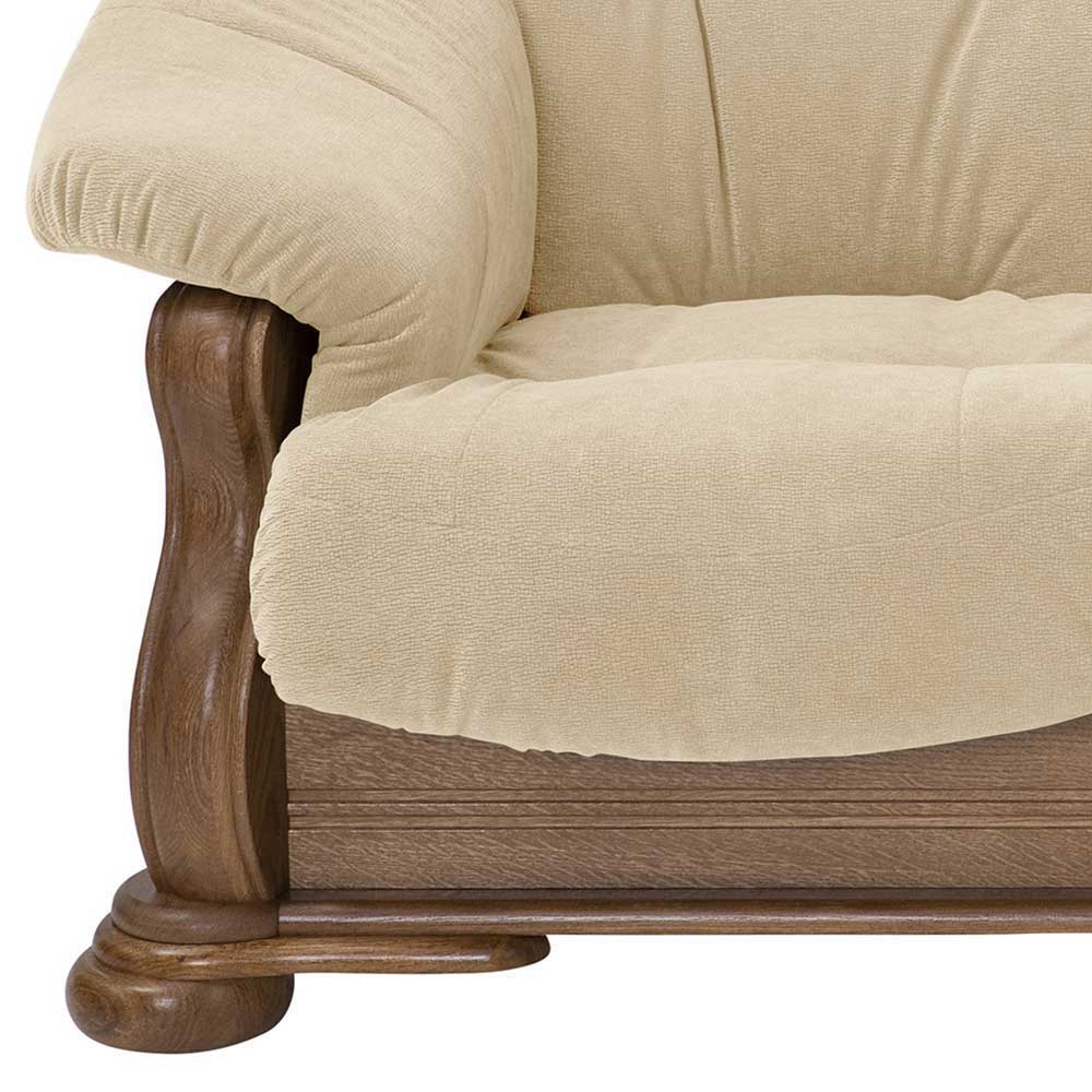 Polstersessel in Beige Flockstoff Bezug - Sarnano