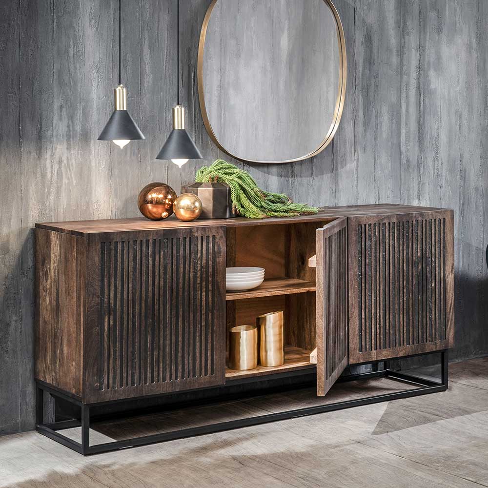 3-türiges Holz Sideboard mit Bügelgestell - Lyrica