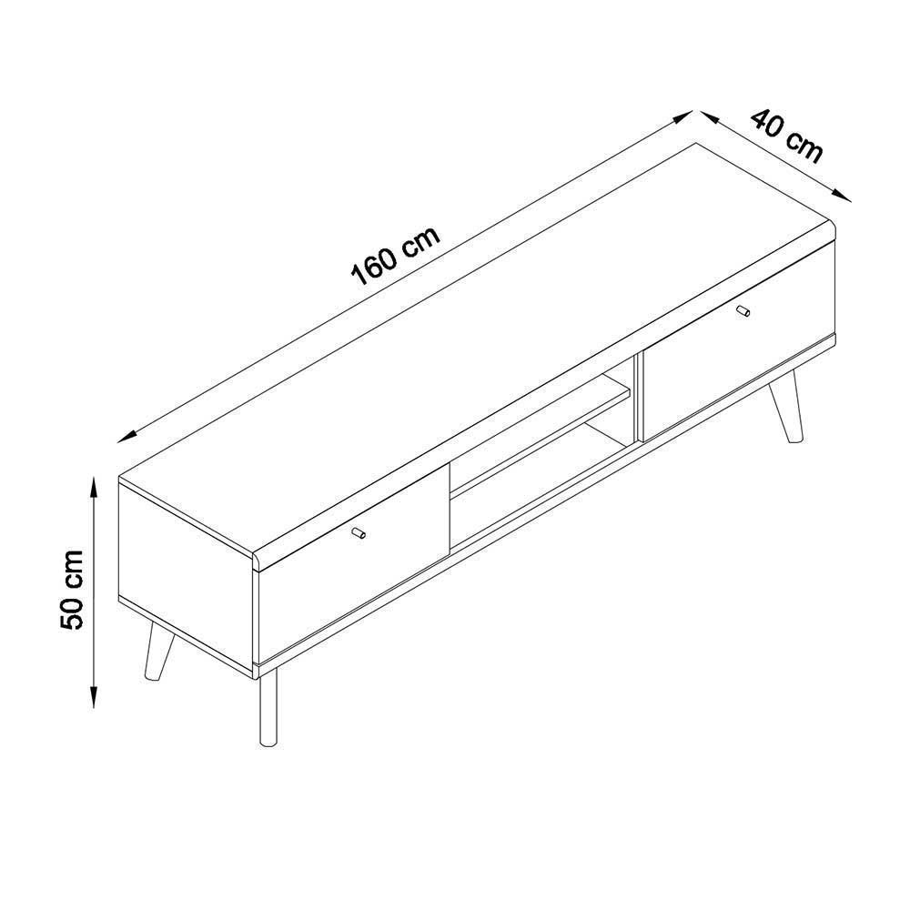 Set Wohnzimmer Einrichtung zweifarbig - Cablos (fünfteilig)