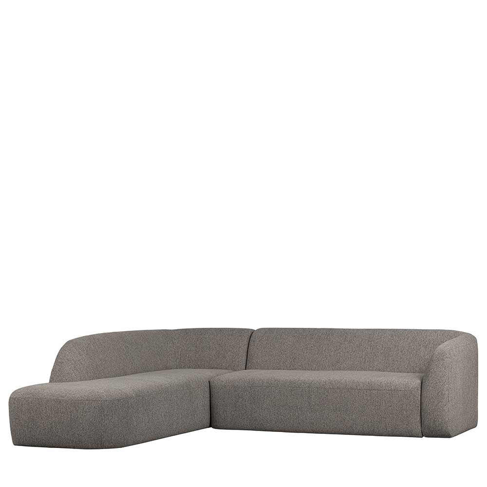 L Sofa im Skandi Design in Grau Chenille - Grandessa