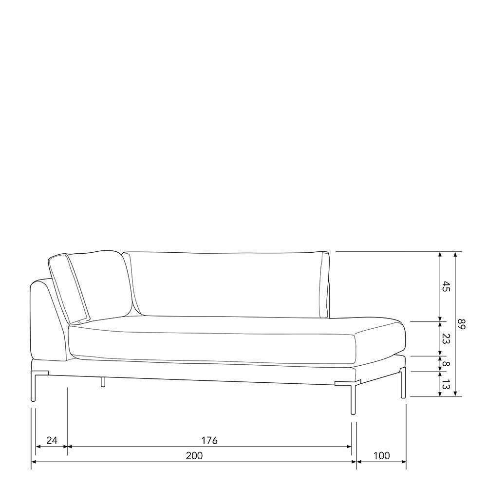 Sofa aus Modulen in Taupe Stoff - Birte