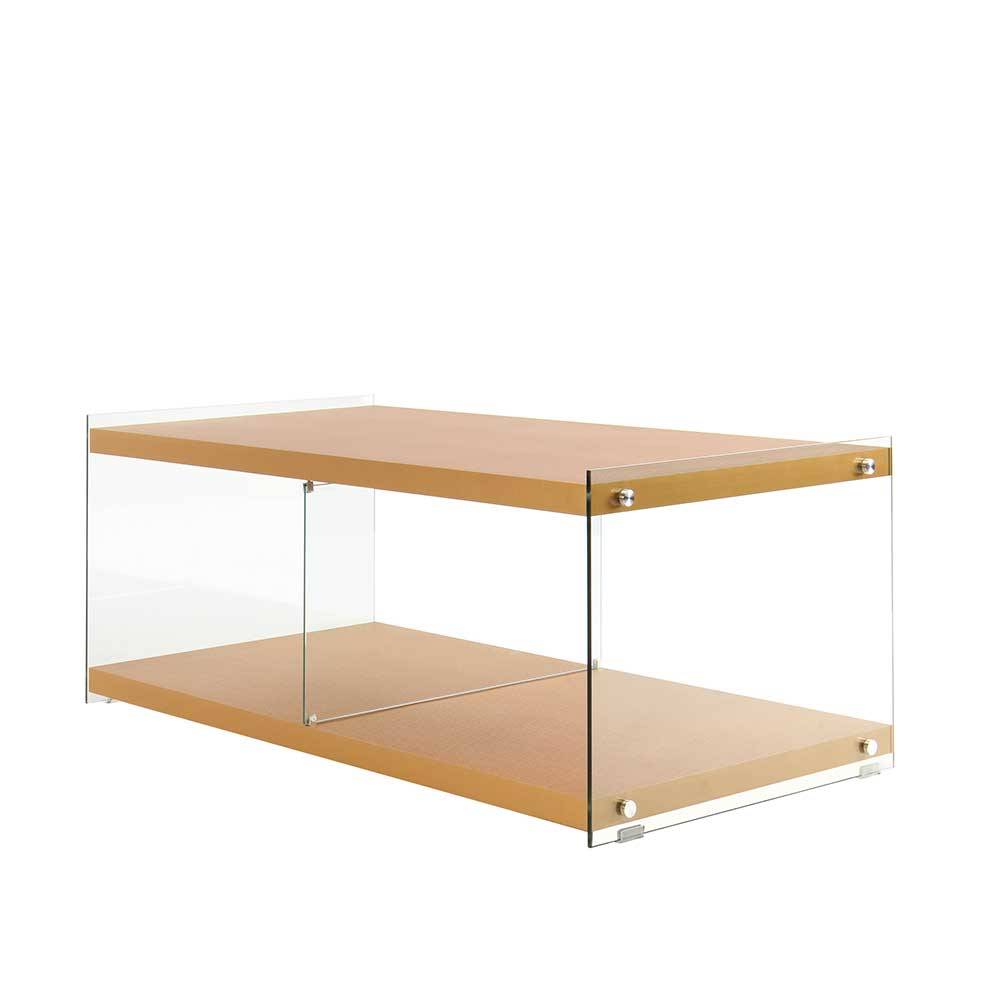 120x45x60 TV Board in Gold & Durchsichtig - Monic