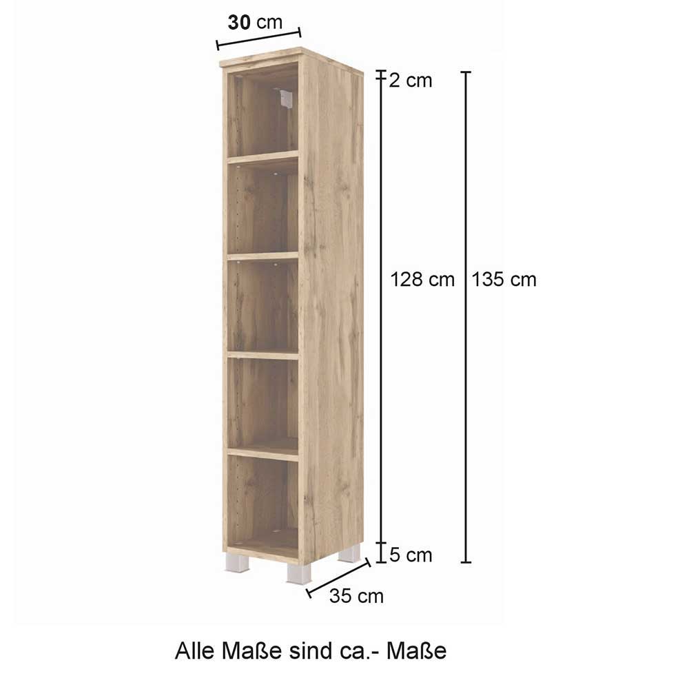 Badezimmerregal im Wildeiche Holz Look - Tofias