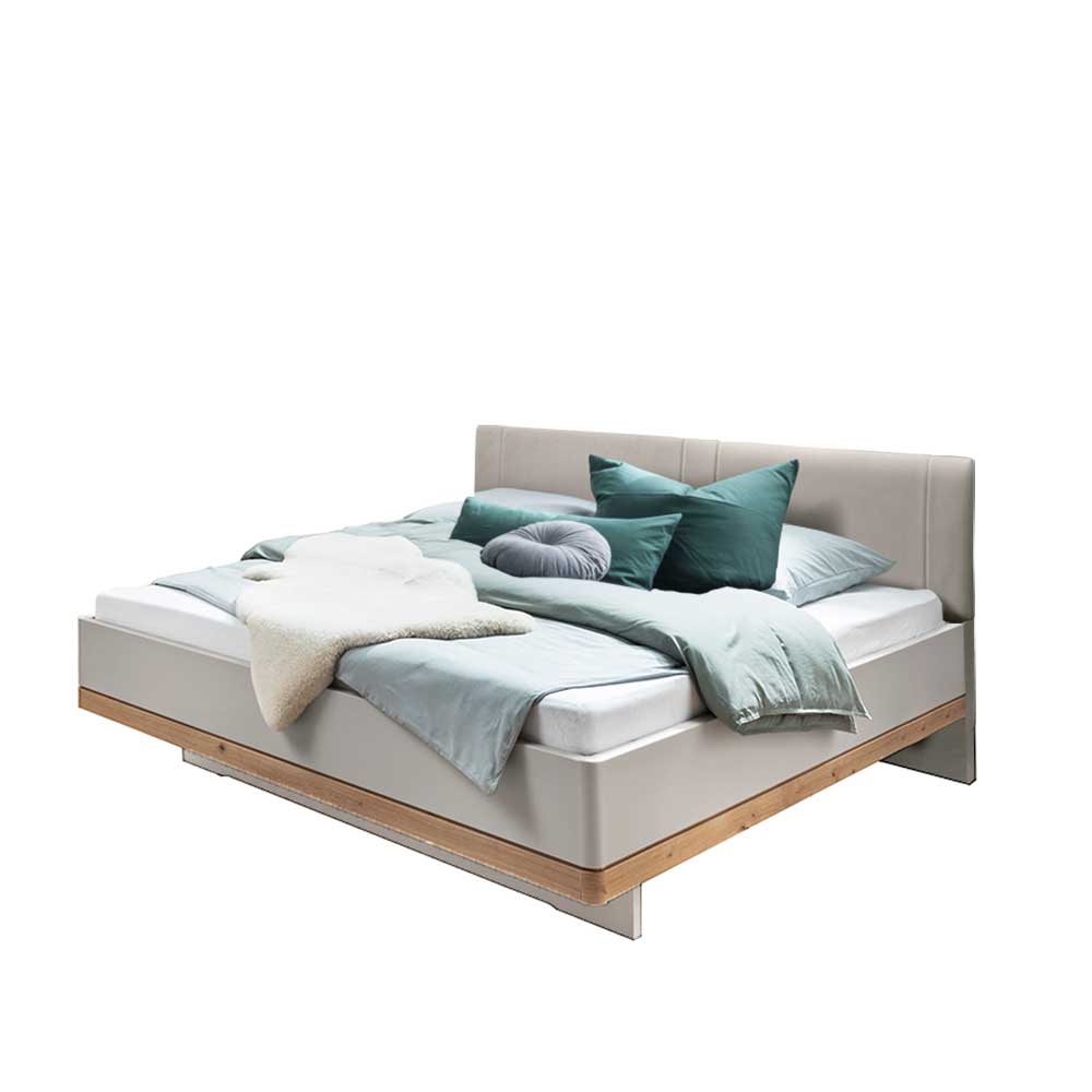 Kunstleder Designbett in Beige - Crascanu