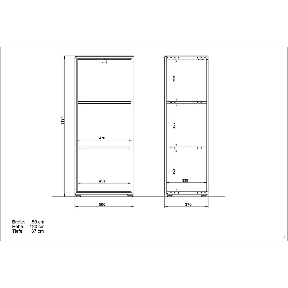 80x120x37 Büroschränke & Büroregal - Laszlo (dreiteilig)