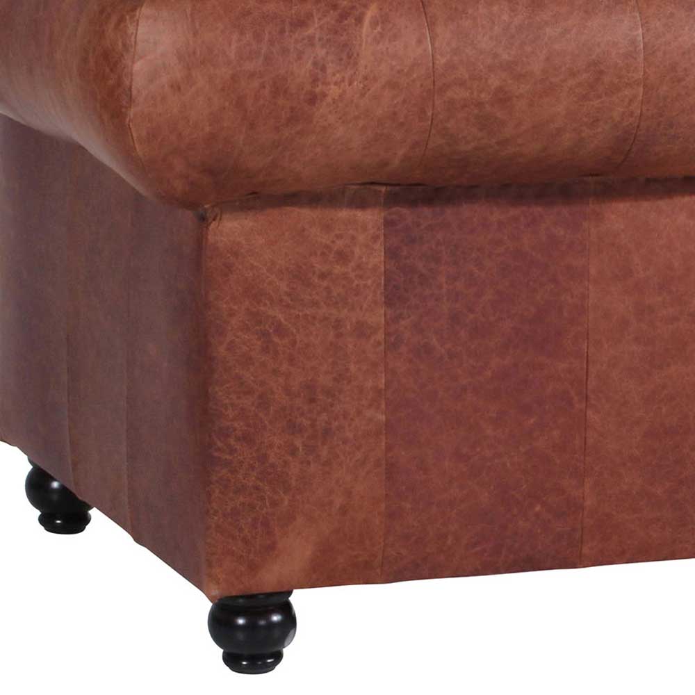 Leder Chesterfieldcouch in Cognac Braun - Ultima