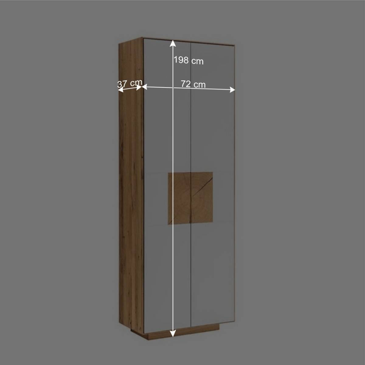 Design Flurschrank mit Glasfront Weiß - Mandrey