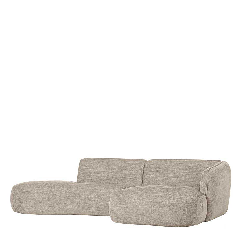 Ecksofa in Beige Webstoffbezug - Mauricios